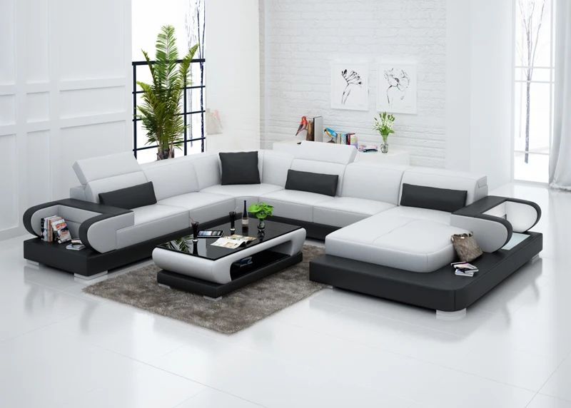 Online kopen wholesale zwart lederen hoek woonkamer sets zwart uit ... Zwart woonkamer banken
