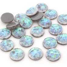 Новая мода 40 шт 12 мм серые цвета Встроенная металлическая фольга плоская задняя Смола Кабошоны Cameo-V3-10