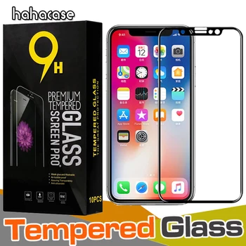

100pcs Printing Full Hard Edge 9H Tempered Glass For iPhone 11 Pro Max XS XR X 8 7 6 6S Plus Screen Protector Film With Package