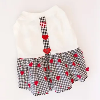 

Pets Dogs Summer Apparel Cute Heart Design Dresses For Small Puppy Frenchie And Pug