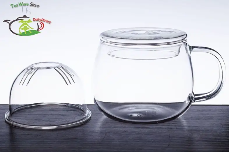 1 х 380 мл круглый жаростойкий стеклянный чайник для воды кофейные чашки с заваркой и крышкой