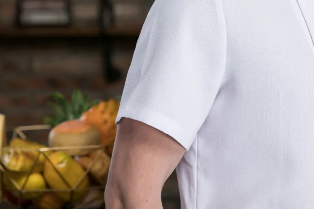 Высококачественная куртка шеф-повара с коротким рукавом, одноцветная униформа для кухни, ресторана, отеля, парикмахерской для мужчин и женщин, женская рубашка шеф-повара
