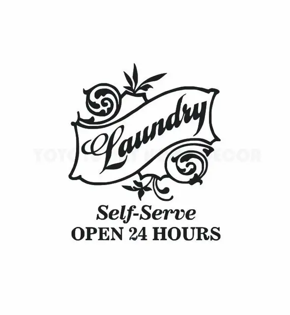 New Design Laundry Room Wall Sticker Self Serve Logo Wall Decal