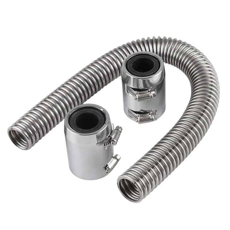 24 дюйма Алюминий Flex Охлаждающая вода шланг радиатора с Верхняя Нижняя конец комплект колпачков