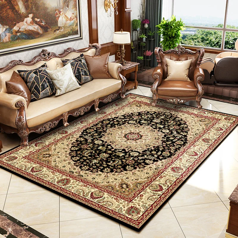 Persian Style Carpet Home Decoration Area Rug For Living Room Thin Velvet Bedroom Carpet Sofa Coffee Table Floor Mat Study Rugs