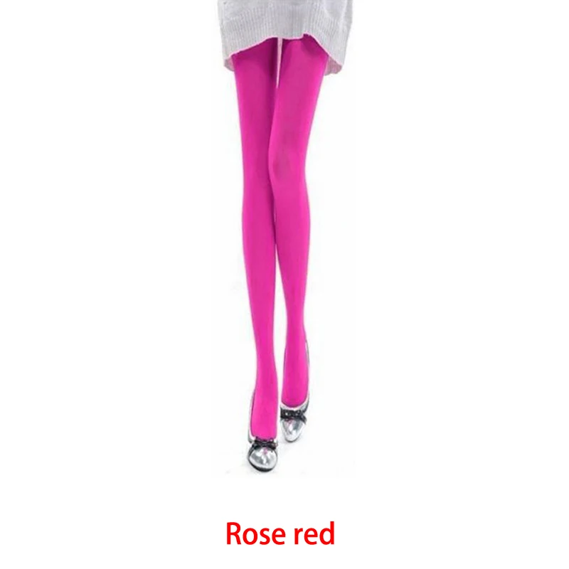 Черные(бежевые) сексуальные леггинсы женские нейлон+ спандекс новые осенние и зимние колготки 10 цветов Мода Лучшие продажи - Цвет: Rose Red