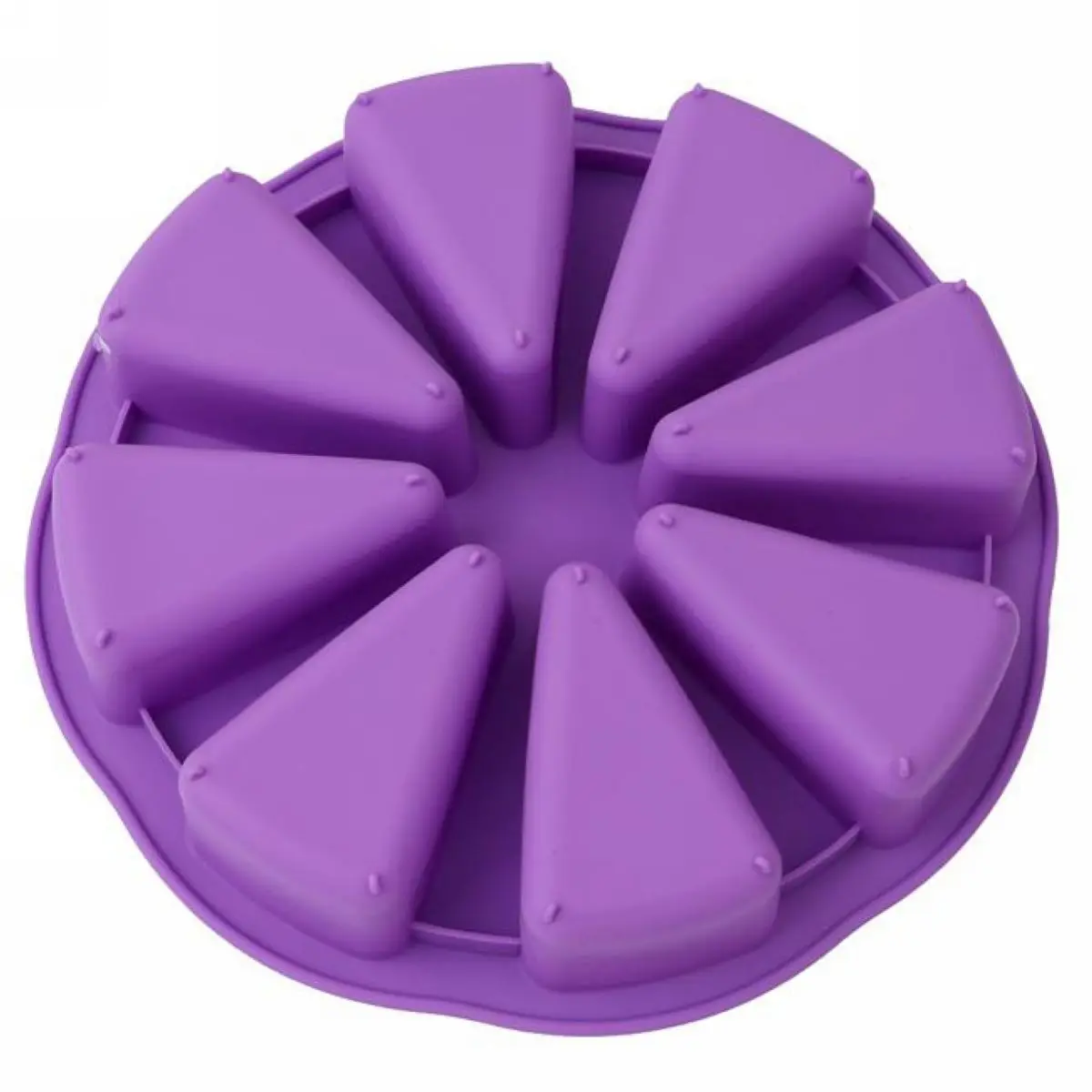 JX-LCLYL Silicone 8 Cavity Portion Cake Mold Slices Pastry Pizza Pan Tray Mould