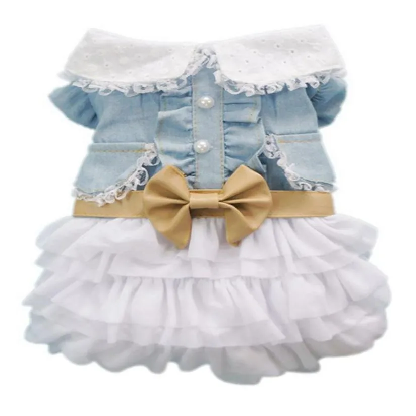 

New Dog Denim Dress Cute Dog Clothes Charming Cozy Dog Shirt Tutu Dress Skirt Apparel Levert Dropship dig3 high quality