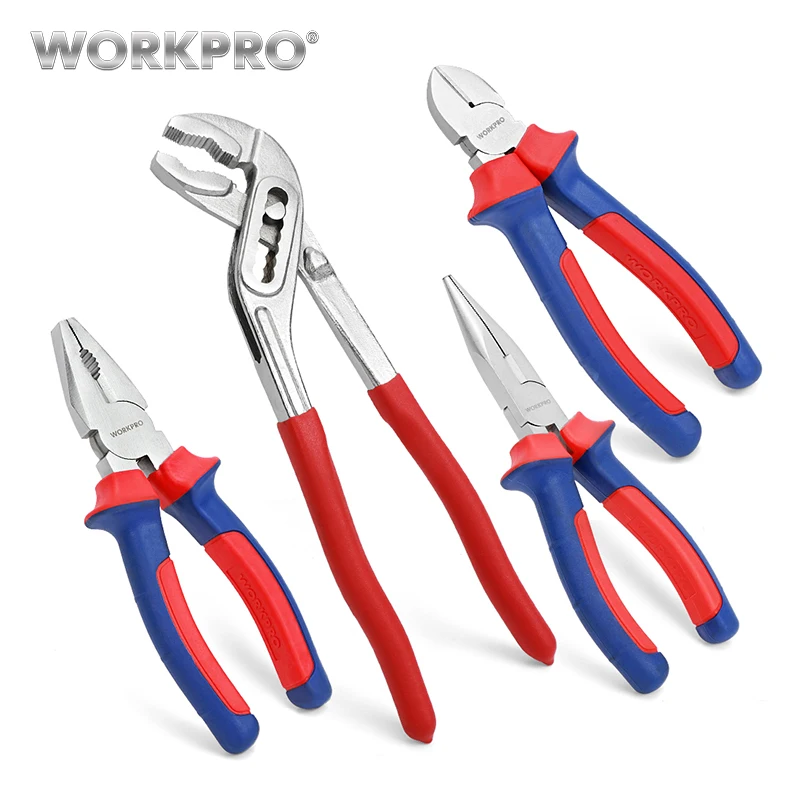 Najtaniej WORKPRO 4PC zestaw obcęg Groove wspólne szczypce Diagnoal szczypce szczypce do pomp wodnych