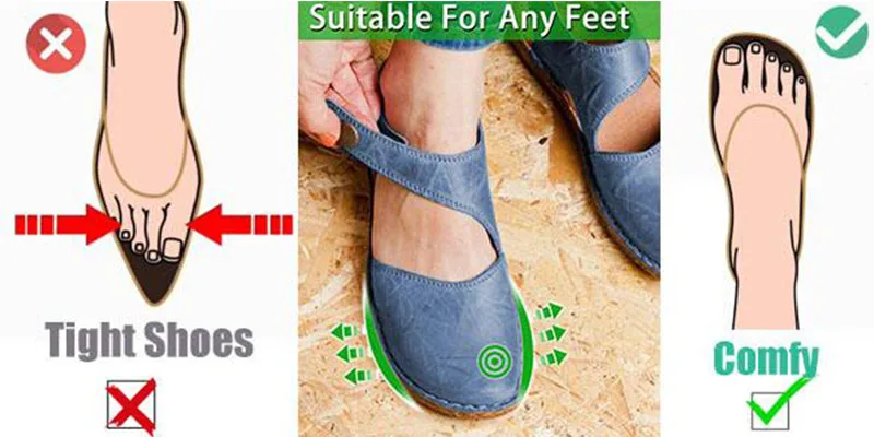 Summer Flat Round Toe Sandals Retro 