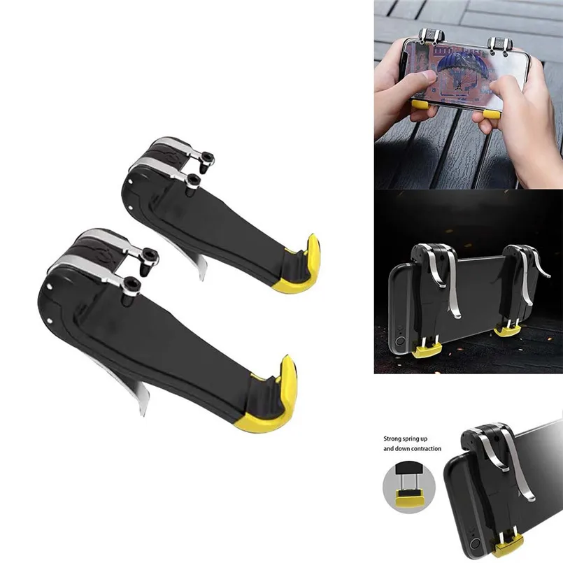 1 Pair Gaming Trigger Phone Mobile Gaming Trigger Fire Button Handle for L1R1 Shooter Controller Gaming Trigger 40MAY1406