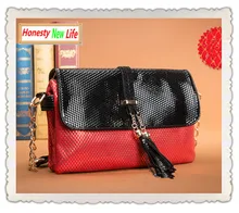 Famous Brand Fish Scale Tassel Panelled Designer Handbag 2015 Women socialite leather cover clutch party bag bolsa de franja 3