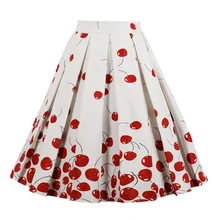 Fanco Высокая талия Цветочные плиссированные юбки женские s летние красные розы цветок женская винтажная юбка миди плюс размер 4XL юбки