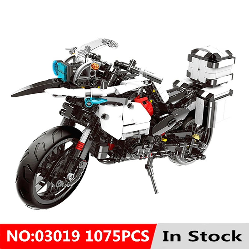 

MOC Technic Series City Police Patrol Motorcycle Kit Model Set Building Blocks Bricks 1075Pcs Toys For Children