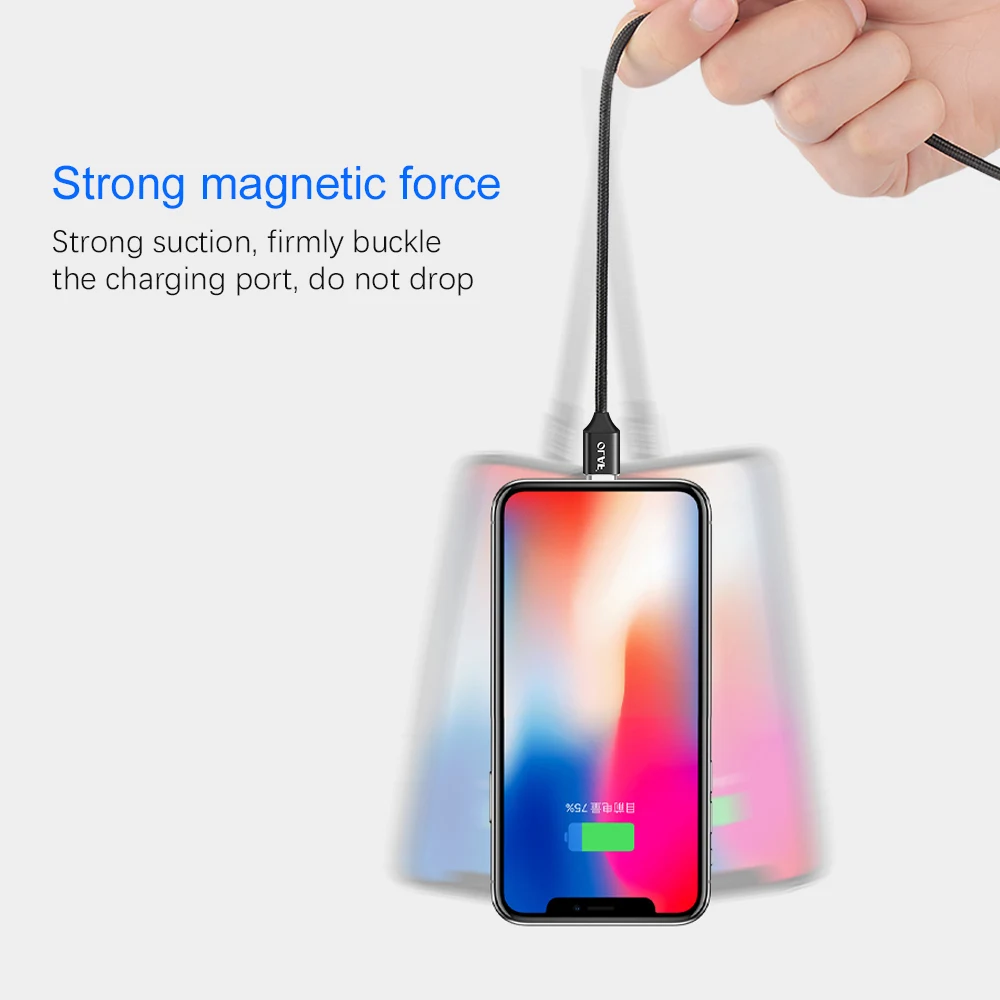 أولاف كابل USB مغناطيسي المغناطيس شاحن بيانات الشحن سلك Microusb المصغّر usb كابلات كابو 2 في 1 ل Xiaomi سامسونج الهاتف المحمول الأسلاك