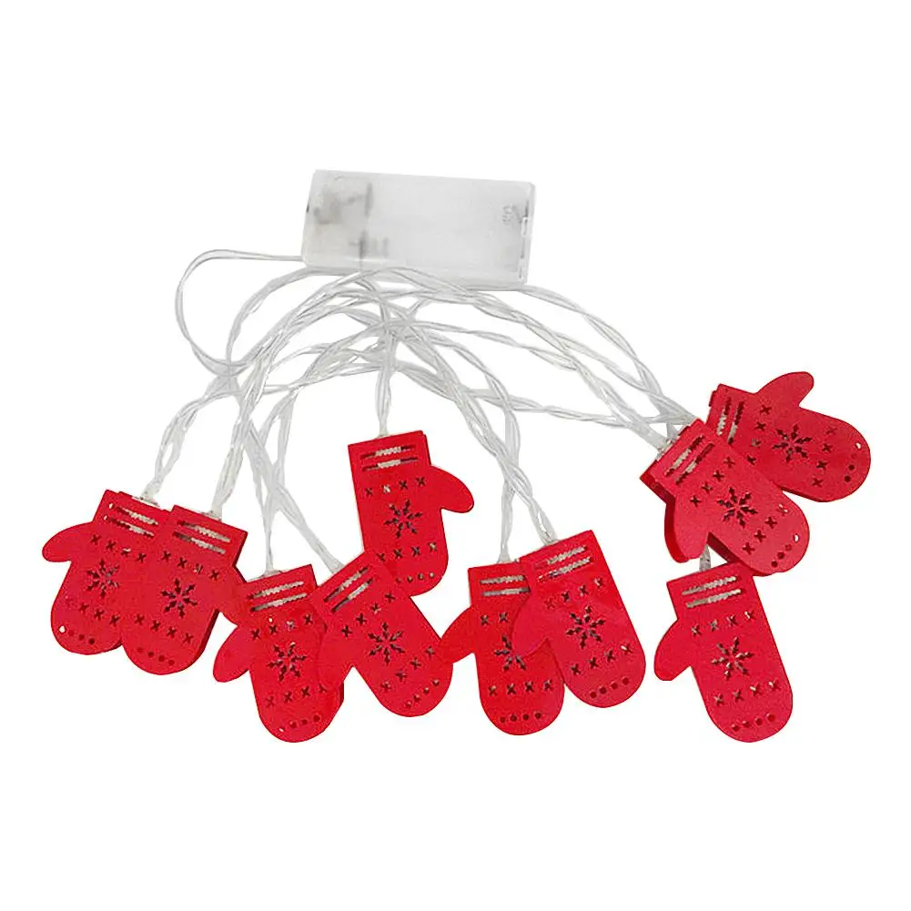 2M 10LED Christmas Red Socks Elk String Light Christmas Battery LED