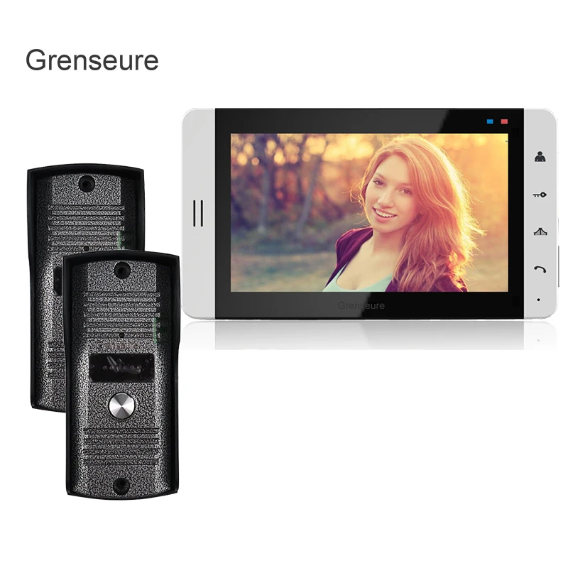 FREE SHIPPING New Wired 7\ TFT LCD White Screen Video DoorPhone Intercom System With 2 Waterproof Metal Doorbell Camera IN STOCK FREE SHIPPING New Wired 7\ TFT LCD White Screen Video DoorPhone Intercom System With 2 Waterproof Metal Doorbell Camera IN STOCK