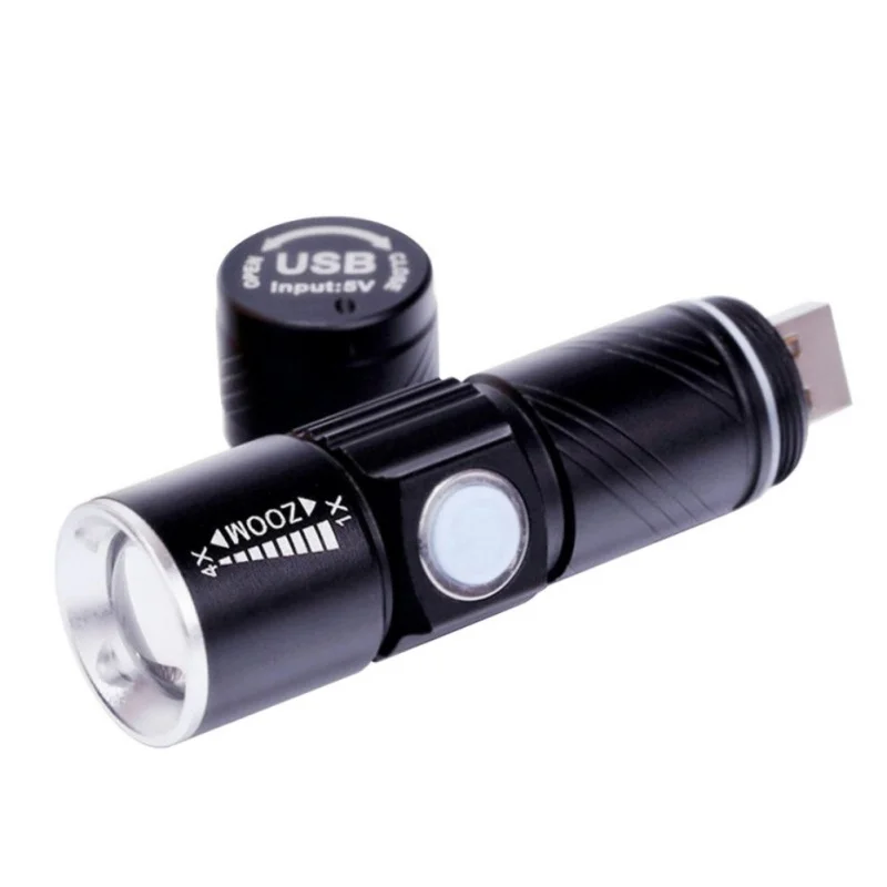 Мини-светильник-вспышка USB Перезаряжаемый водонепроницаемый светодиодный фонарь для велоспорта кемпинга аварийный светильник-вспышка масштабируемый велосипедный светильник