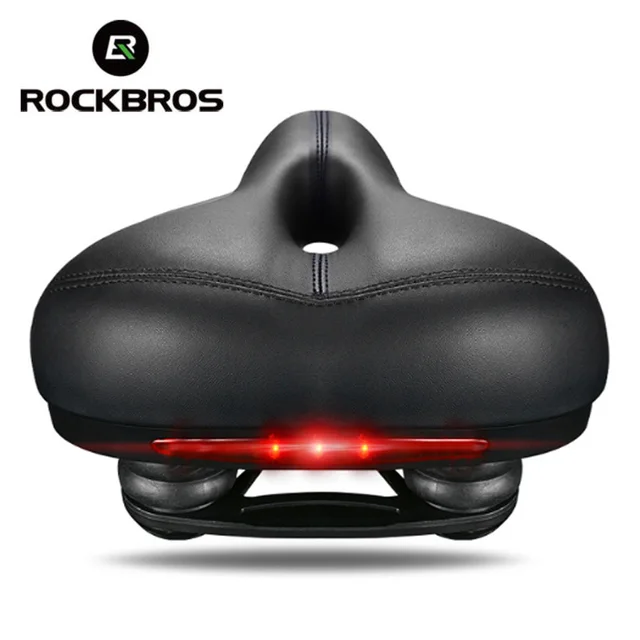 ROCKBROS MTB Bicycle Saddle Taillight Cushion Bike Leather Saddle Rail