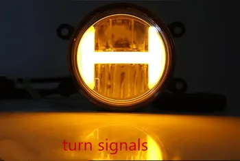 

eOsuns LED daytime running light drl +front fog lamp + for honda fit city Greiz with moving yellow turn signal,2 pcs