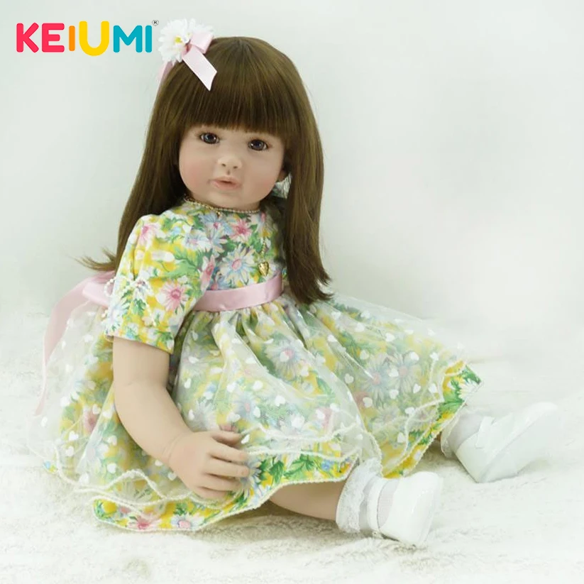 

Real Looking 56 cm Reborn Toy Soft Touch Silicone Newborn Doll For Girl Alive Reborn Baby Doll Cloth Body Kids Gifts