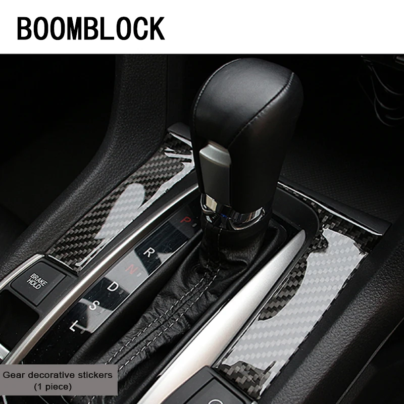 

Carbon Fiber Trim Stickers For Honda Civic 2016 2017 10th Steering Wheel Gears Shift Panel Auto Car-styling Interior Accessories