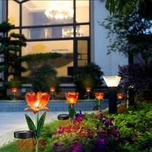 2 шт. Солнечная энергия цветок колья садовый светильник s Открытый Цветочный декор садовый светильник для подъездной дорожки двора газона