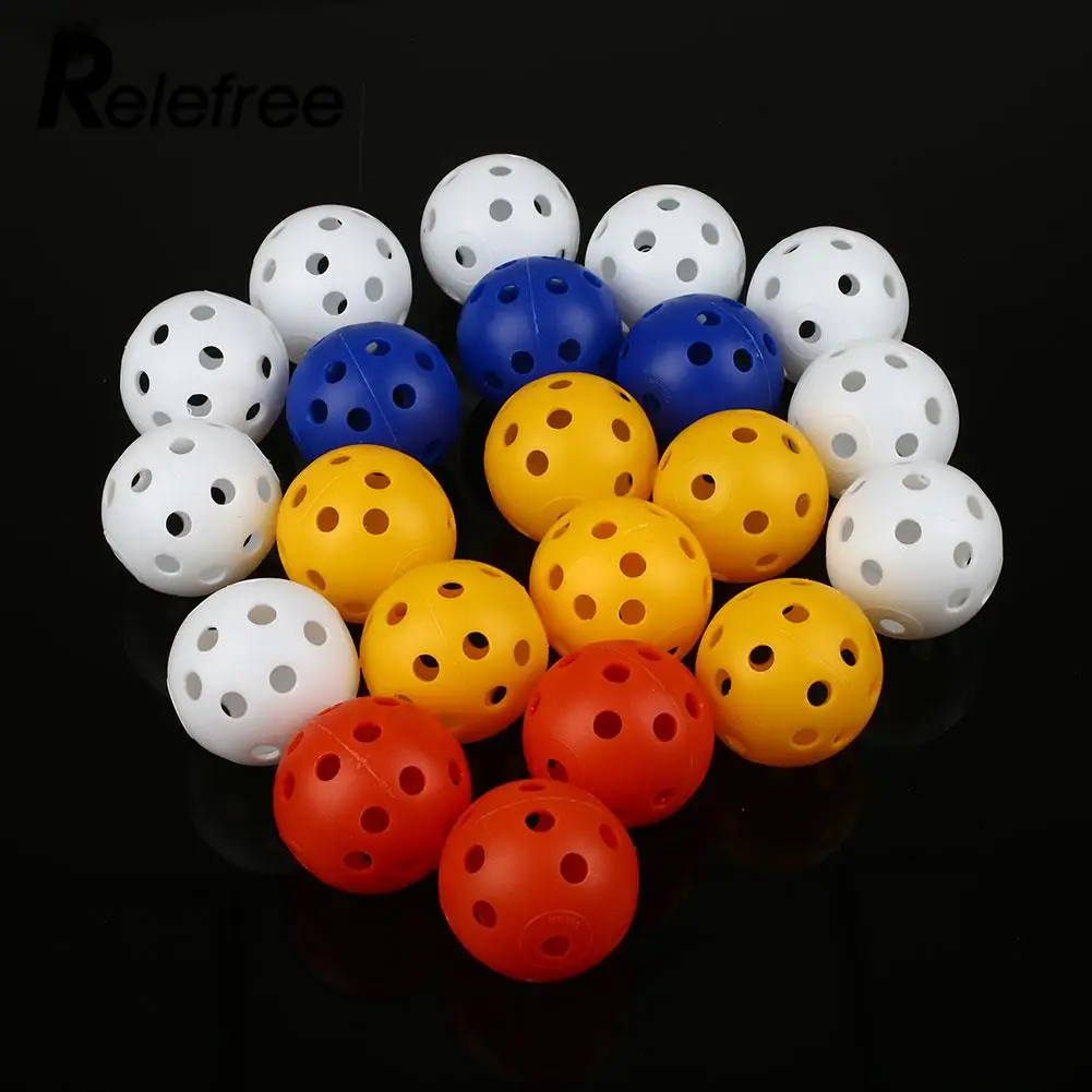 Relefree 50 шт. пластиковый воздушный поток полые мячи для гольфа для тренировок в помещении аксессуары для гольфа