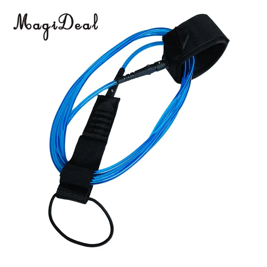 MagiDeal 10ft 7mm Surfboard Leash Leg Rope with Stainless Steel Double Swivels, Neoprene Padded Ankle Cuff Strap