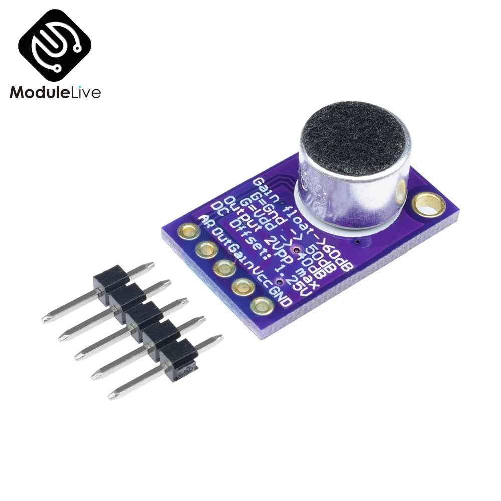 

MAX9814 Microphone AGC Amplifier Board Module Auto Gain Control With Pins for Arduino