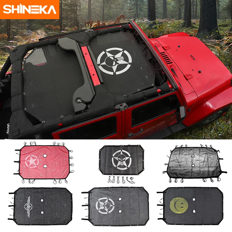 SHINEKA Топ Солнцезащитная сетка покрытие автомобиля крыша УФ Защита сетка для Jeep Wrangler JK 2 двери и 4 двери автомобиля аксессуары Стайлинг
