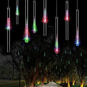 

SOLLED 8 Falling Rain Drop/icicle Snow Fall String LED Xmas Tree Cascading Light Decor (colorful, EU plug)