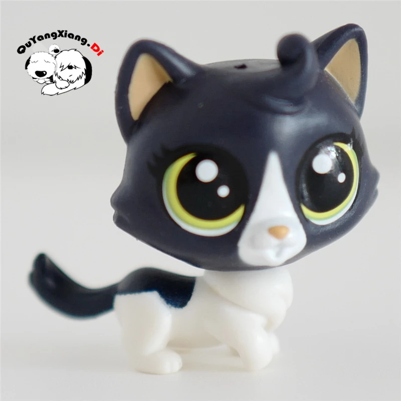 Authentic Original Littlest Pet Shop Black And White Tuxedo Cat LPS 55