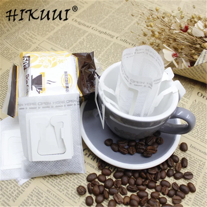 HIKUUI 50 шт/100 шт/150 шт одноразовые капельные кофейные чашки фильтр пакеты Висячие чашки кофейные фильтры кофейные и чайные инструменты
