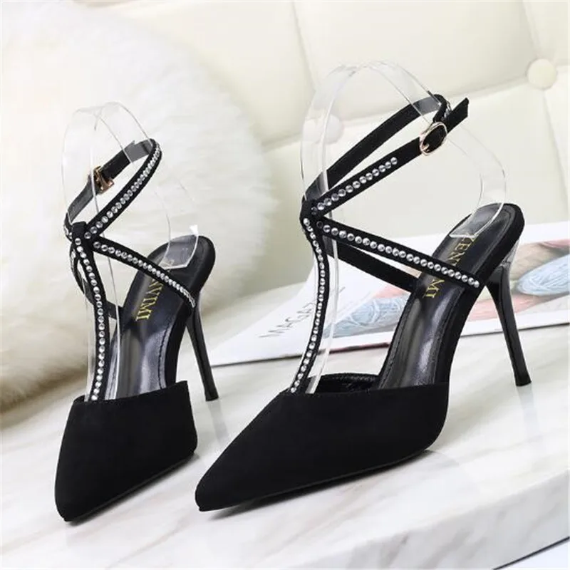 

Women Pumps New Women Sandals Sexy High Heels Suede Women Shoes High Heel Women Wedding Shoes Crystal Kitten Heels Stiletto