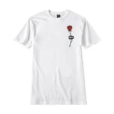 Летняя новая модная женская футболка Halajuku с принтом розы и коротким рукавом
