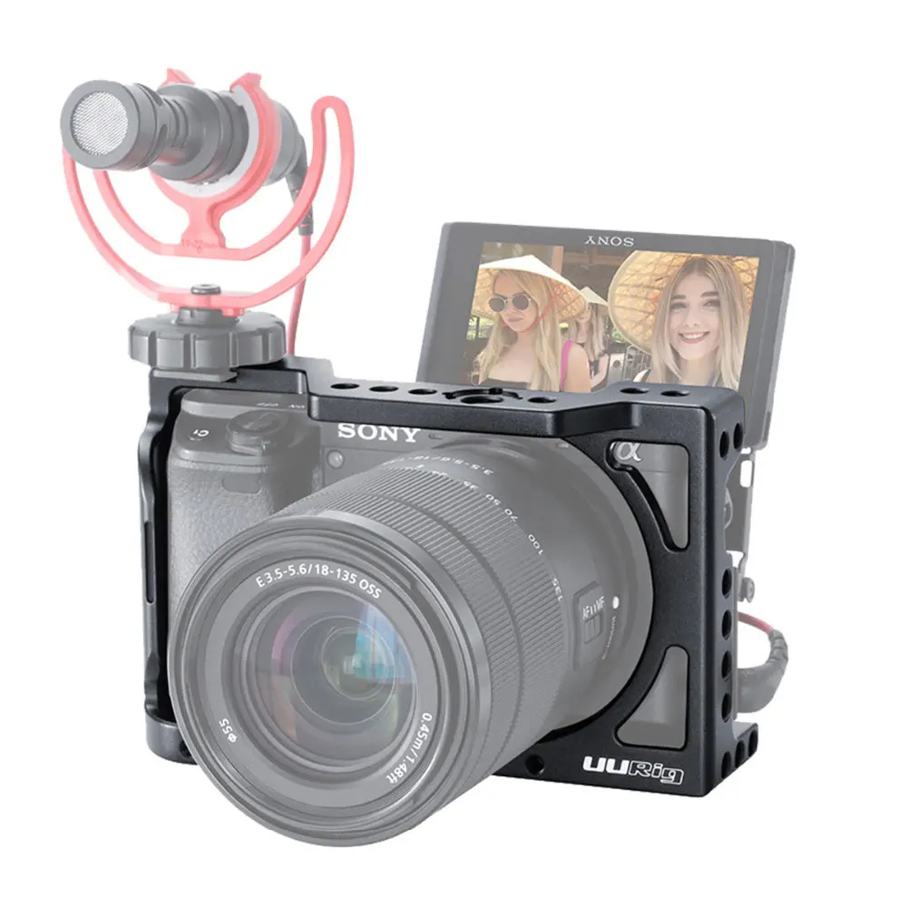 

UURig C-A6400 Vlog Housing Cage Frame Rig Stabilizer for Sony A6400 A6300 DSLR Camera With 1/4 3/8 Cold Shoe Mount Camera Cage