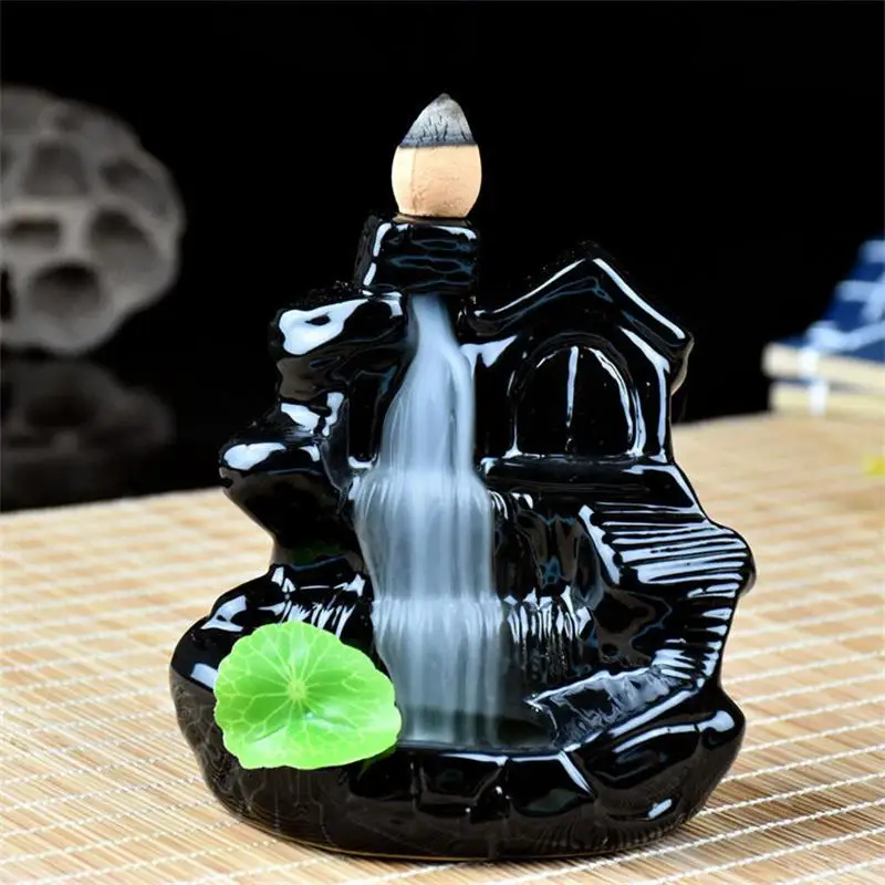 Landscape Waterfalls Backflow Incense Burner With 10Pcs Incense Cones