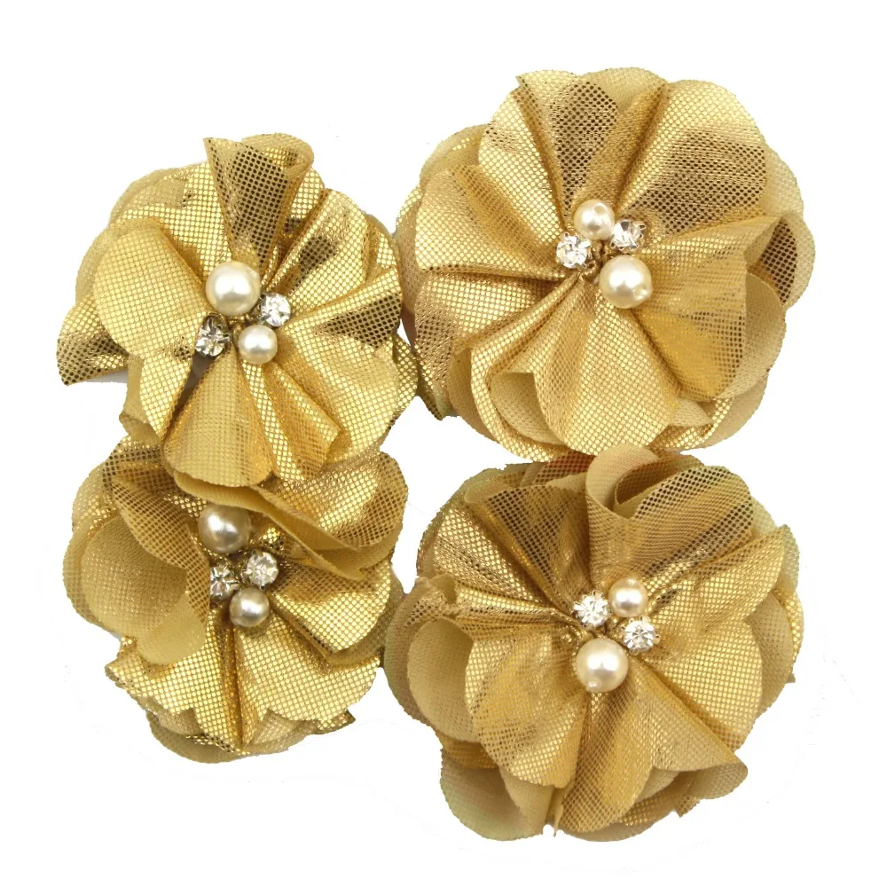 

Gold sliver glitter beaded flower