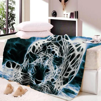

Striped Lion Leopard Plush Blanket Super Comfortable Fabric Thin Blanket Spring and Autumn Shawl Beach Towel Blanket Bed Towel