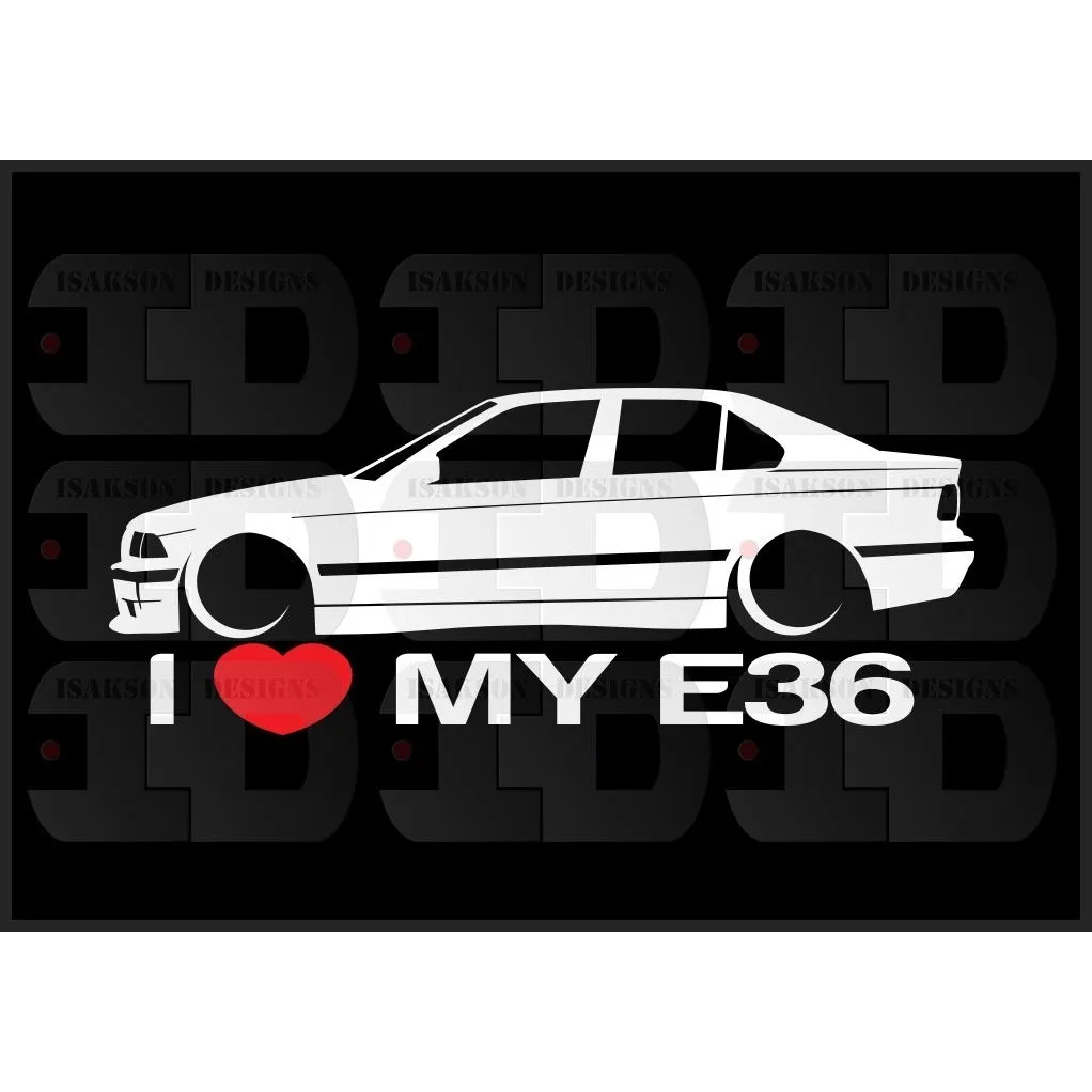 2 шт./пара футболки с надписью «I Love My E36 автомобиля Стикеры наклейка Любовь Евро Германия окна Стикеры стайлинга автомобилей Стикеры DIY