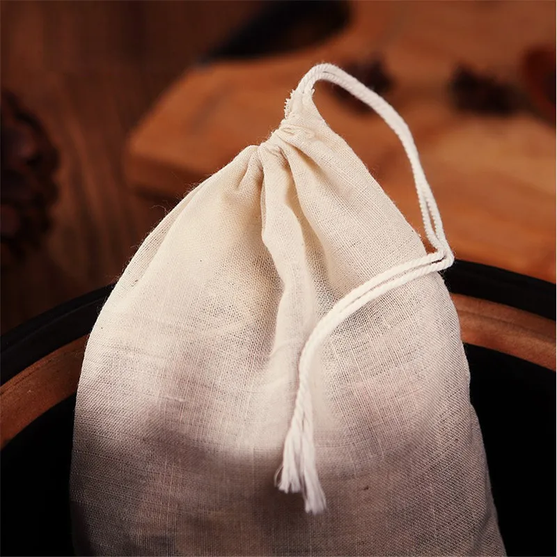 

Multifunctional Cotton Drawstring Strainer Reusable Chinese Medicine Filter Bag Kitchen Soup Bag Tea Bags Sundries Storage Bags