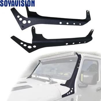 

For Jeep Wrangler JL 2018 2019 Steel Metal Upper led work light bar Windshield Mounting Brackets high quality durable