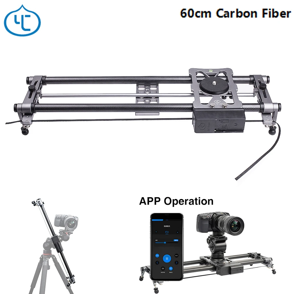 YC лук хот-дог 60 см углеродное волокно Легкий Портативный Камера моторизованный слайдер для беззеркальная камера DSLR Bluetooth приложение управление