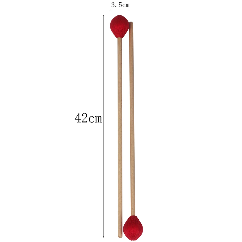 1 Pair Middle Marimba Stick Mallets Xylophone Glockensplel Mallet with Beech Handle Musical Accessories Mallets for Amateurs