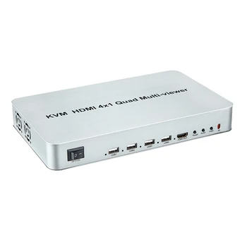 

KVM HDMI 4x1 Quad Multi-viewer Split screen synchronizer USB KVM HDMI Switch Switcher 1080P/60Hz With IR Remoter