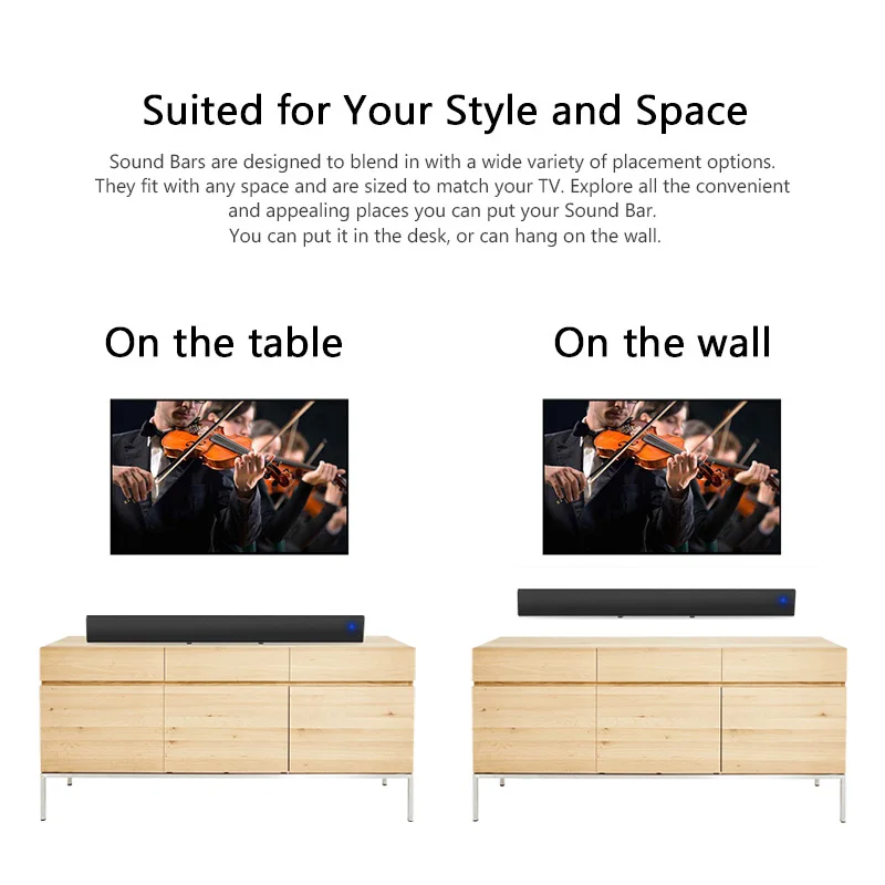 XGODY 1013A 30W TV Soundbar Dual Bass Diaphragm Subwoofer for Home Theater Wireless Bluetooth Speaker for TV Aux RCA Sound Bar
