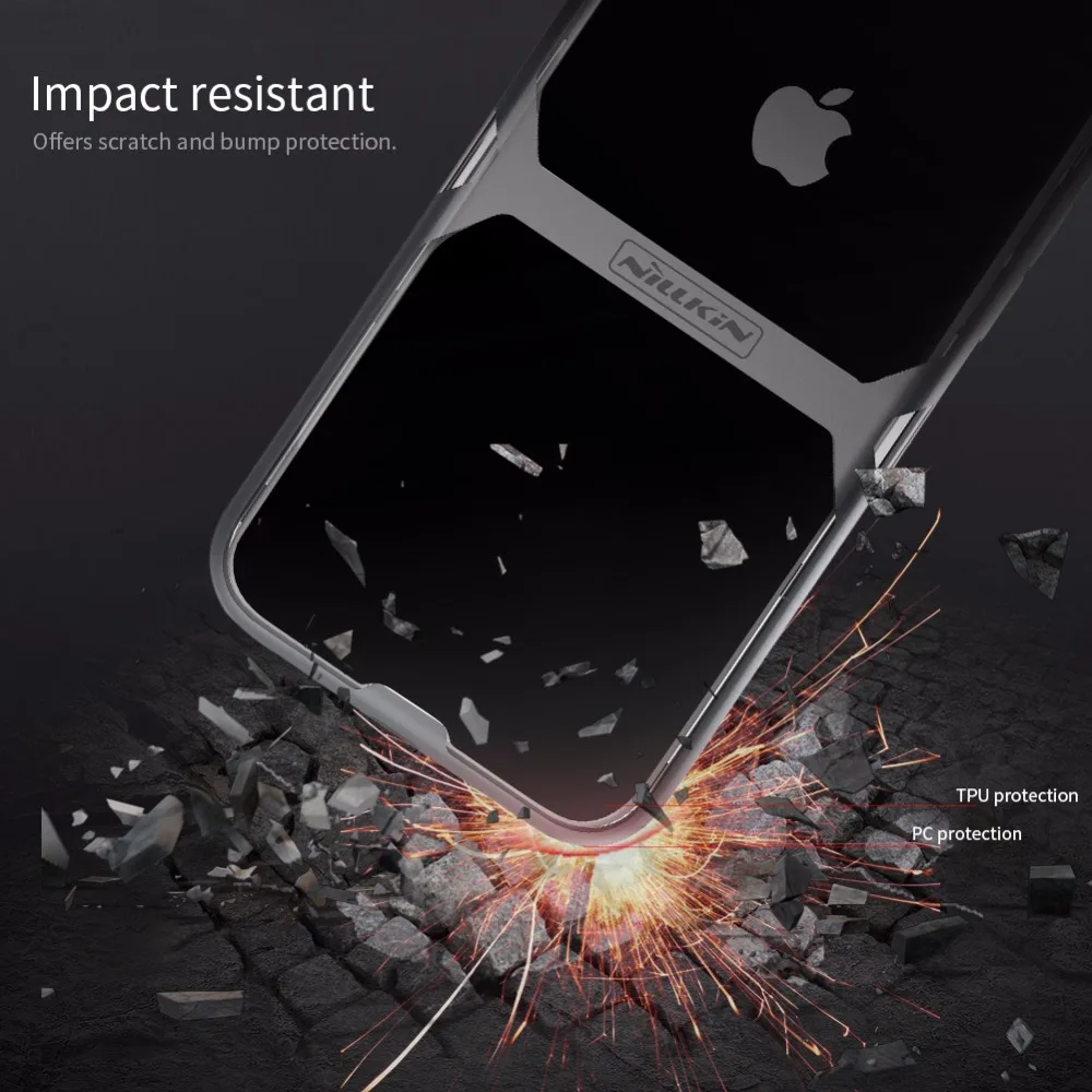 Ударопрочный защитный простой чехол для iphone x 10 Nillkin Crystal PC+ прозрачный ТПУ Hydrid чехол для iphone x iphone 10