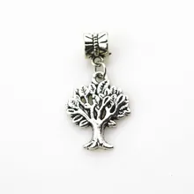 Venta caliente 20 unids Family Tree Granos Flojos Del Agujero Grande Grano Grande Del Agujero Encantos de Los Ajustes Europeos Pulseras y Collar de La Joyería