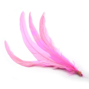 

Factory Cheap Sales 12-14inch 500pcs/lot Hot Sale Natural Bleached&Dyed Pink Decoration Rooster Tail Feathers wedding decoration